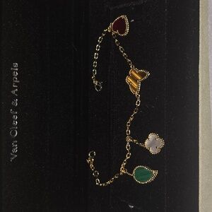 Van Cleef & Arpels Gold Multicolor Charm Bracelet